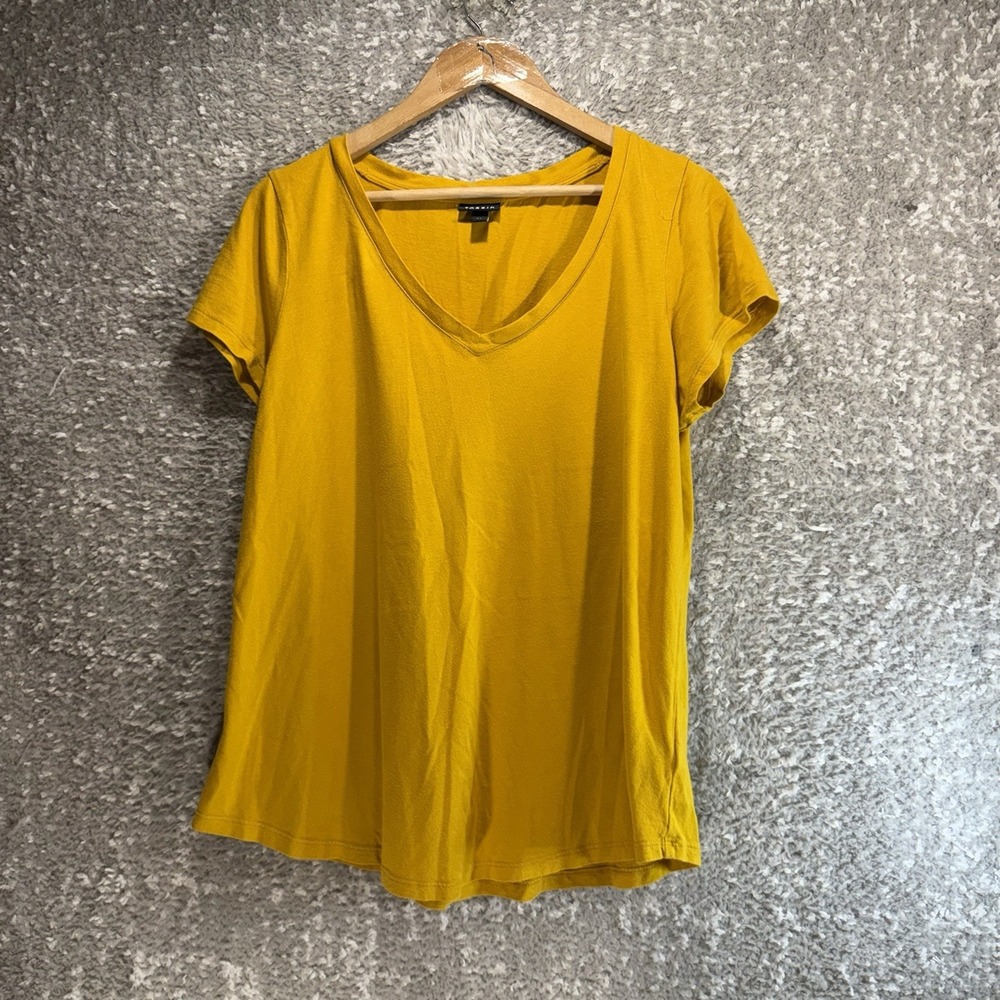 Torrid V-Neck Slub Tee Short Sleeve 00, M, L , 10 Mustard Yellow Casual Travel